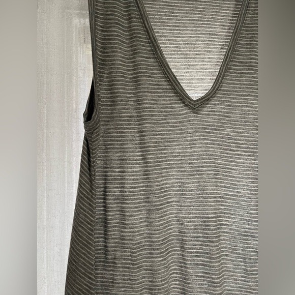Gray Striped Cotton Casual Gap Dress - Picture 2 of 6